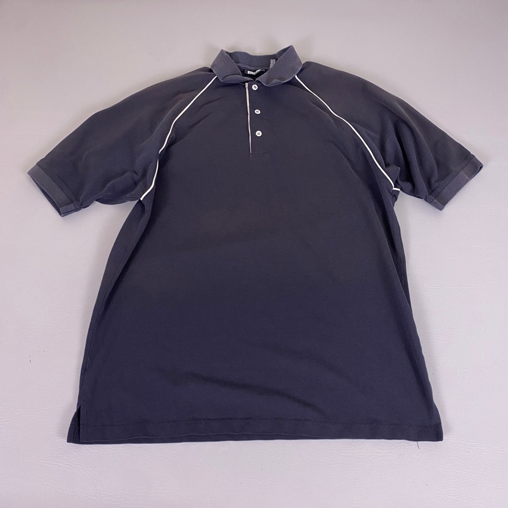 Ping Collection Golf Polo Shirt Size Large Mens Navy Blue Short Sleeve Piping